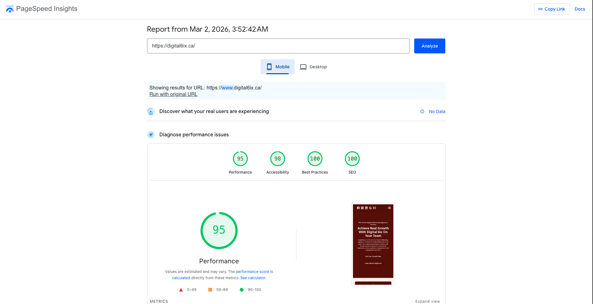 Core Web Vitals for SEO: How to Improve LCP, INP & CLS in 2026 5 Google Search Console - Core Web Vitals Report for Digital 6ix